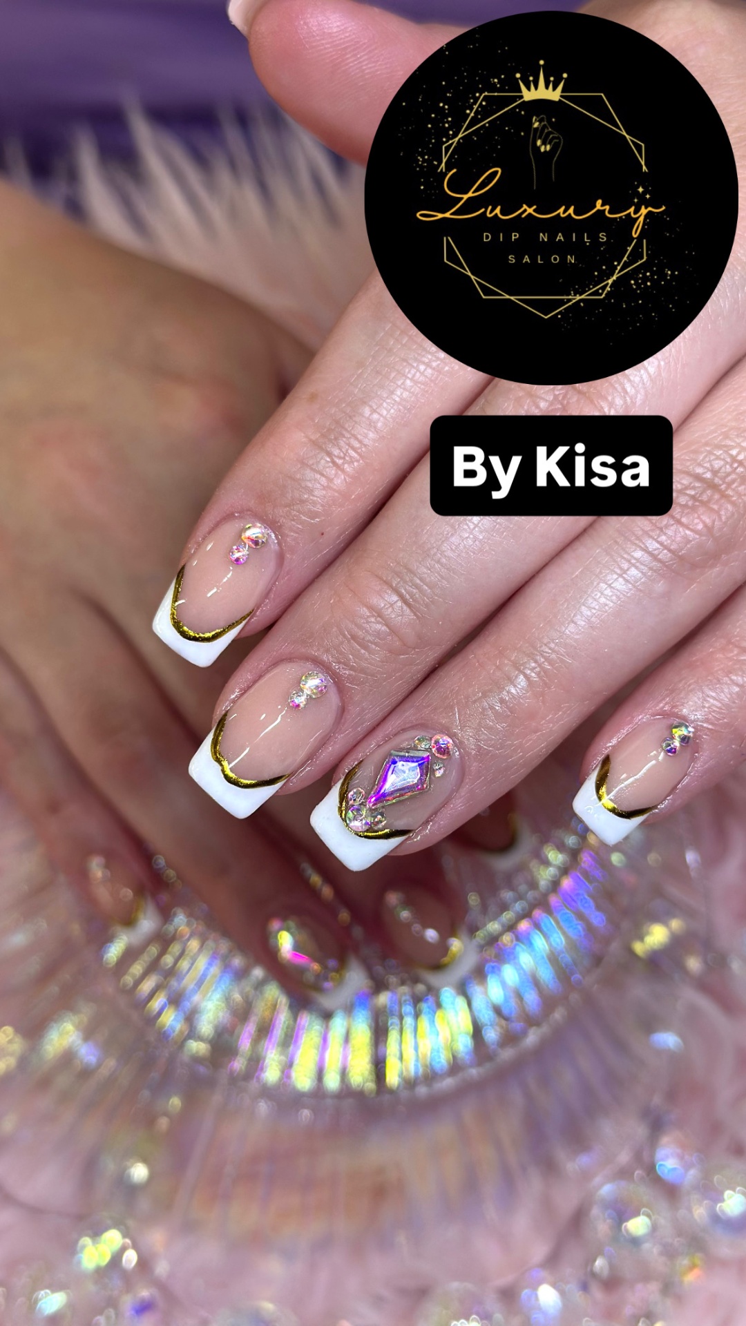 Gold French with Crystals — By Kisa